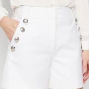White House Black Market High Waist White Shorts